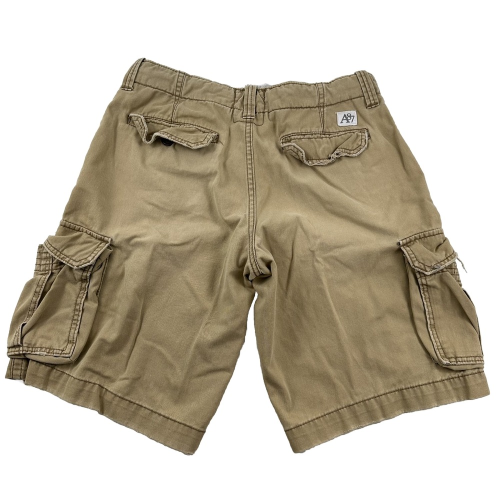 Aeropostale Cargo Shorts Mens 30 Beige Skater Baggy‎ Distressed Drawstrings Y2K